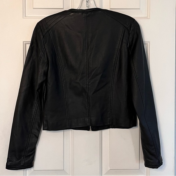 Jacqueline de Yong Dream Faux Leather Cropped Jacket Black 36 - Picture 10 of 16